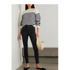 L’AGENCE Margot Coated Black Skinny Jeans | Rocker Luxe Capsule Wardrobe NWOT
